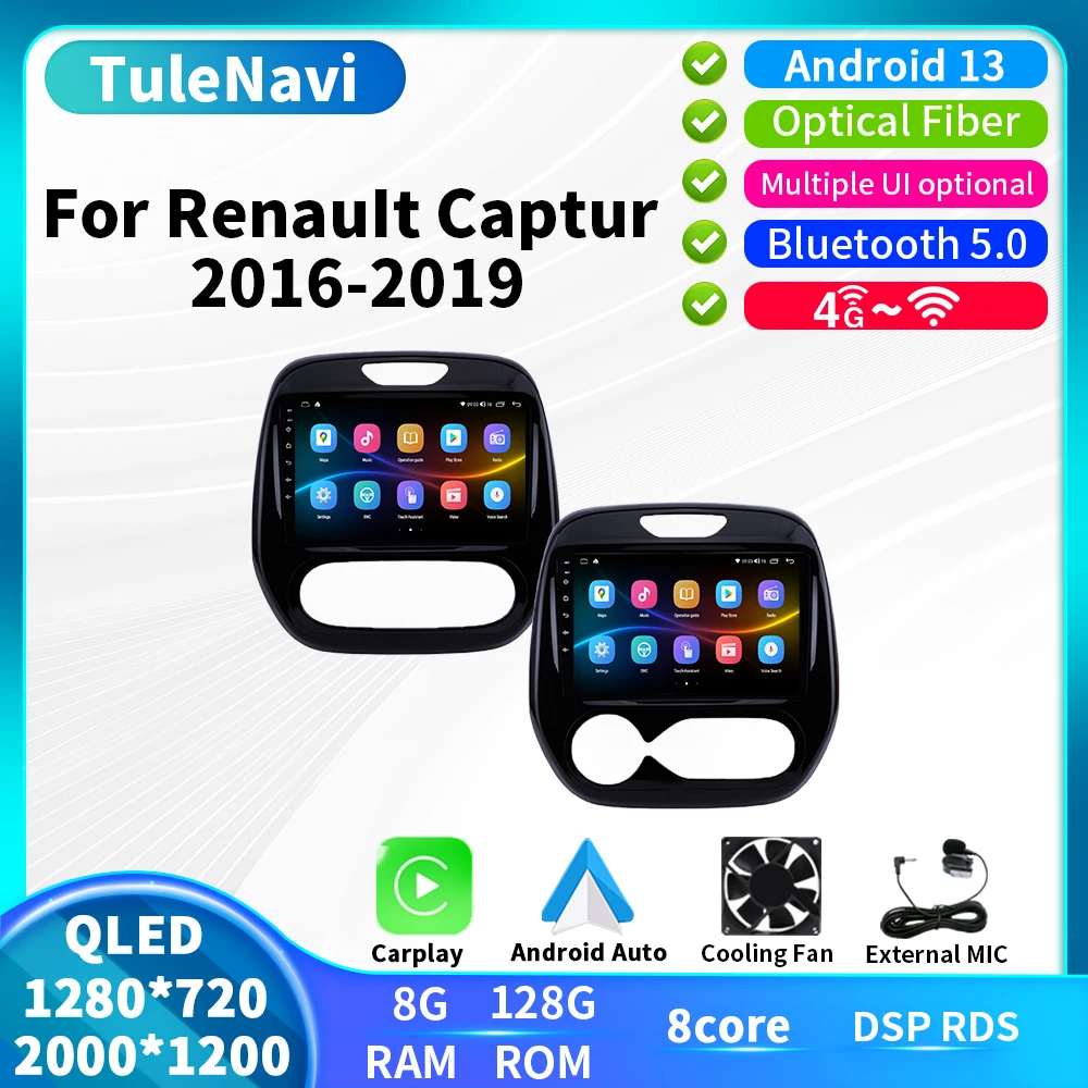 Android Auto Radio Para Renault Captur Kaptur 2016 - 2019 Coche Multimedia de Vídeo Estéreo Carplay Sistema de Navegación GPS 2 din DSP DVD . ' - ' . 0