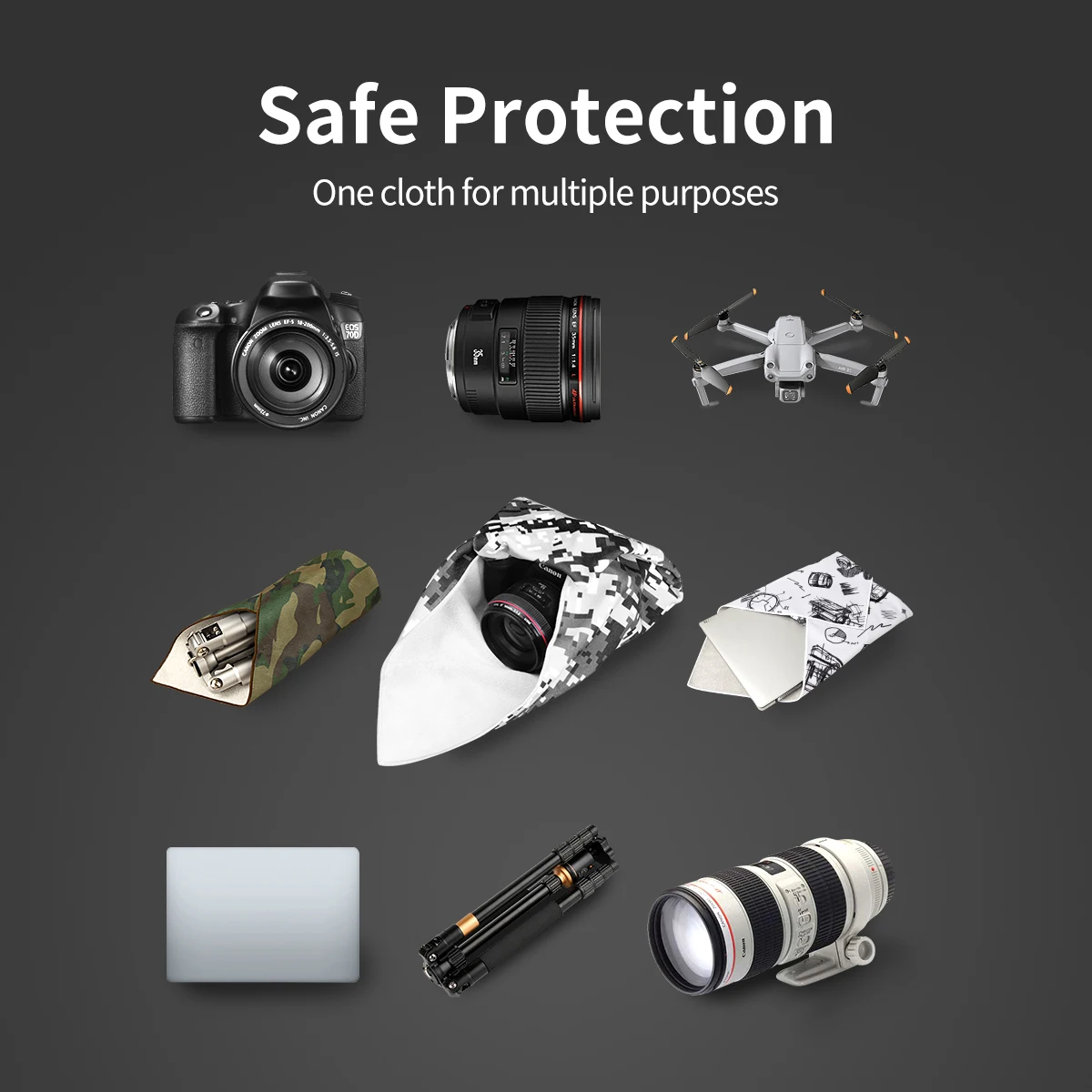 Mecoright la Fotografía de la Cámara Envoltura Protectora FoldingCamera de Tela Cubierta de Protección Para Canon Nikon Sony DSLR Lente de la Cámara 50x50cm . ' - ' . 1