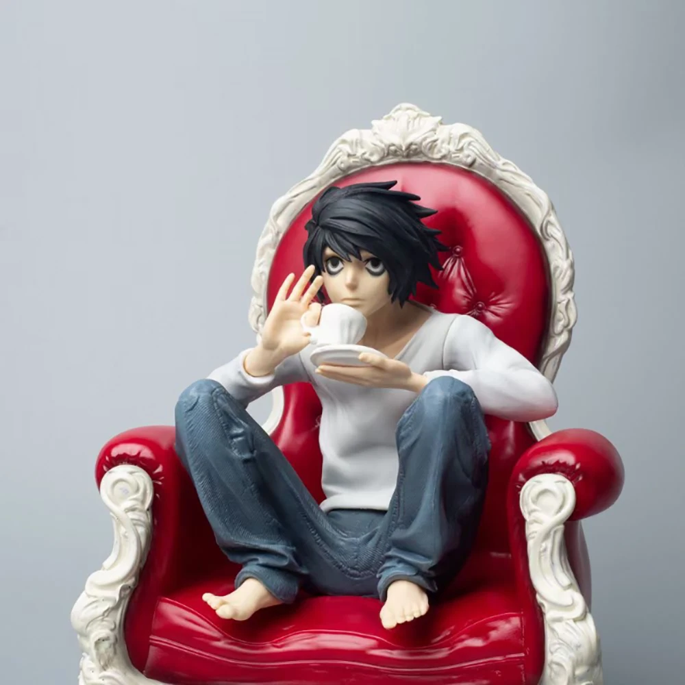 24cm GK Nota de la Muerte de L Lawliet Anime Figura Café Watari y L Acción Figurita de Pvc de Colección Modelo de Muñeca de Juguete . ' - ' . 4