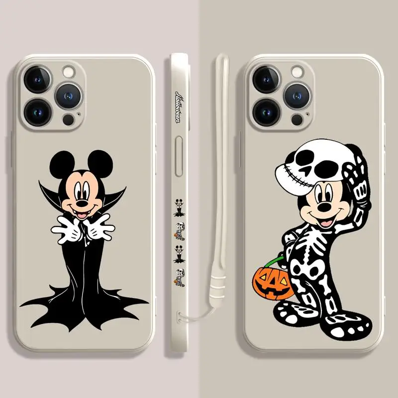 Disney Mickey Halloween Vampiro Esqueleto de la Plaza de Líquido Caso Para el iPhone de Apple 14 13 12 11 Pro Max 13 12 Mini XS XR X 7 8 6 6 . ' - ' . 1