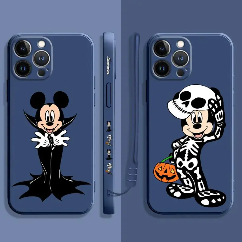 Disney Mickey Halloween Vampiro Esqueleto de la Plaza de Líquido Caso Para el iPhone de Apple 14 13 12 11 Pro Max 13 12 Mini XS XR X 7 8 6 6 . ' - ' . 3