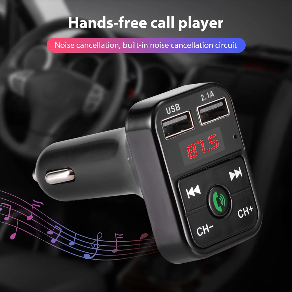 Bluetooth manos libres para el Coche compatible del Transmisor de FM del Reproductor MP3 Soporta Tarjeta TF/USB LED de Reproducción el Reproductor de MP3 para el Teléfono Móvil . ' - ' . 0