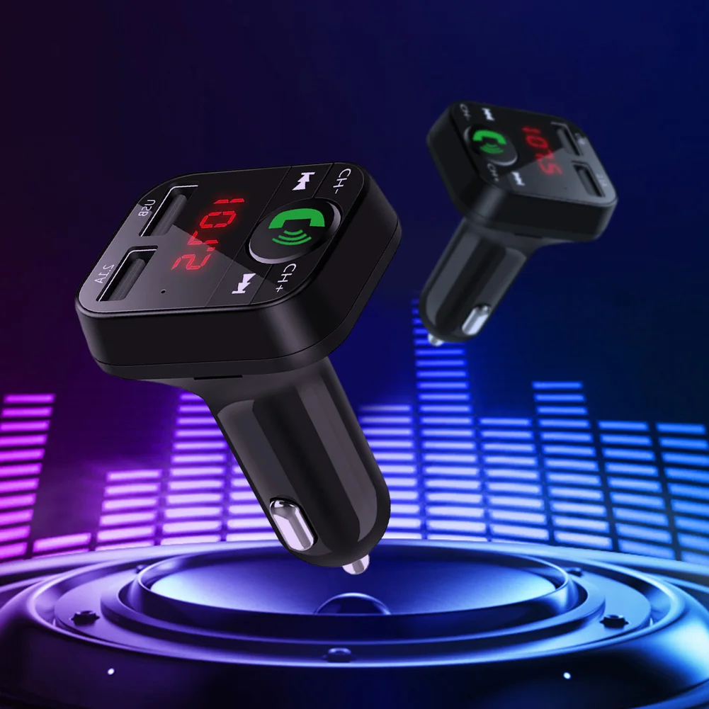 Bluetooth manos libres para el Coche compatible del Transmisor de FM del Reproductor MP3 Soporta Tarjeta TF/USB LED de Reproducción el Reproductor de MP3 para el Teléfono Móvil . ' - ' . 1