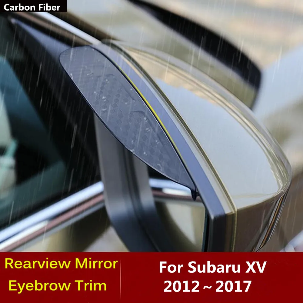 La Fibra de carbono Vista Lateral del Espejo de la Visera de la Cubierta de Palo de Recortar el Escudo de la Ceja de Lluvia de Sol de Marco Para el Subaru XV 2012 2013 2014 2015 2016 2017 . ' - ' . 1