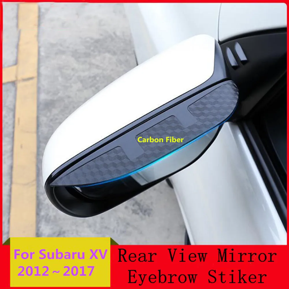 La Fibra de carbono Vista Lateral del Espejo de la Visera de la Cubierta de Palo de Recortar el Escudo de la Ceja de Lluvia de Sol de Marco Para el Subaru XV 2012 2013 2014 2015 2016 2017 . ' - ' . 2