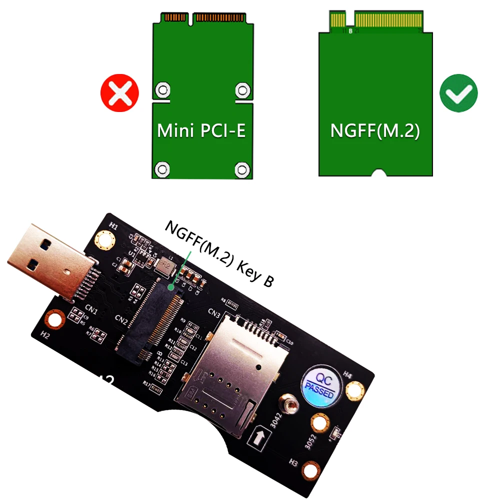 NGFF(M. 2) Tecla B de la tarjeta de Adaptador USB 3.0 con SIM de 8 pines de la tarjeta de la Ranura de 3G/4G/5G del Módulo de Soporte SIM de 8 pines conector de la tarjeta de . ' - ' . 4