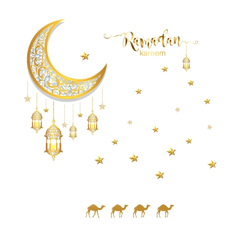 EPCI Luna Estrella Ramadán etiquetas Engomadas de la Pared de la Linterna del Ornamento de BRICOLAJE Calcomanía Mural Eid Mubarak Decoración Musulmana Ramadan Kareem Regalo para el Hogar . ' - ' . 3