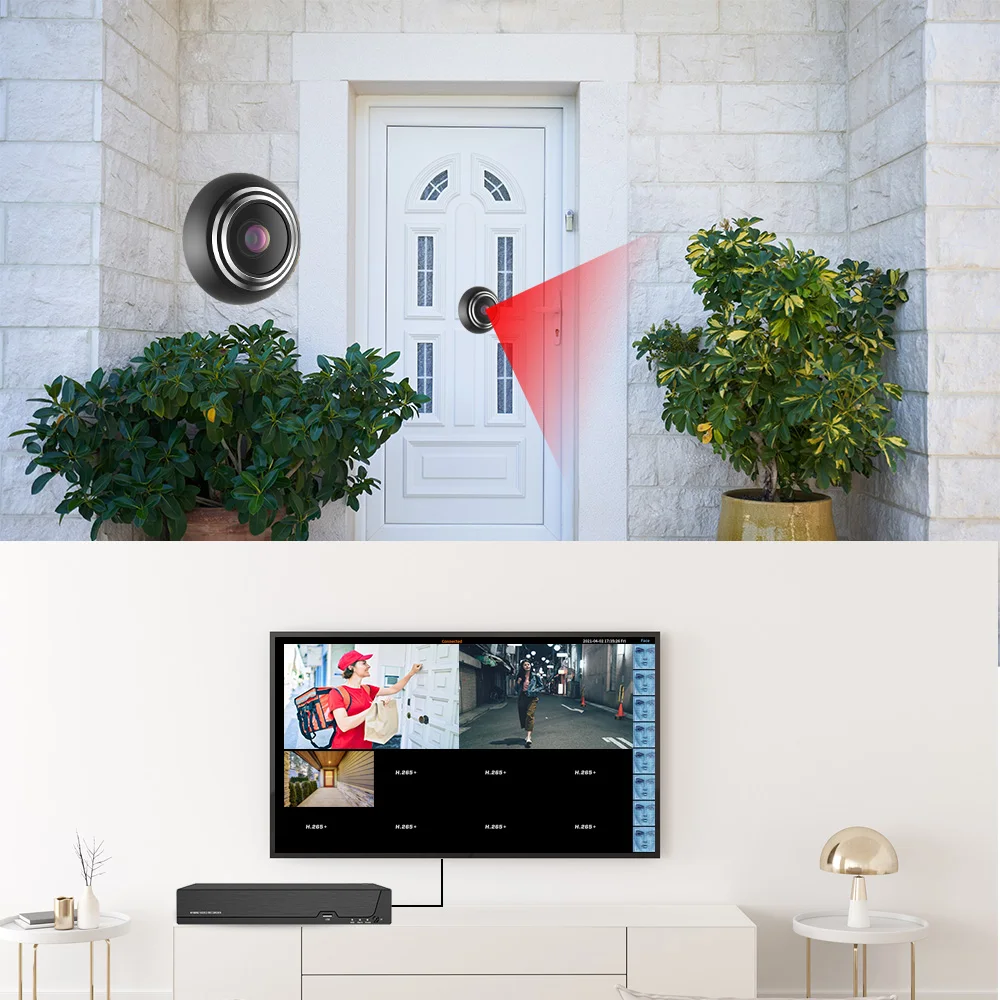 iCSEE de la Puerta del Ojo Agujero de Seguridad 1080P HD 1.7 mm Lente Gran Angular Ojo de pez Red de CCTV Mini Mirilla de la Puerta de Wifi de la Cámara P2P Xmeye VMS . ' - ' . 5