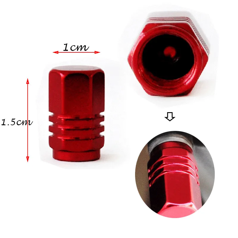 4pcs/set de la aleación de Aluminio Tapas de Válvula de Neumático de Automóvil de Color Rojo Coche-Estilo de Neumáticos de los Tallos de los Casquillos de Aire Auto de la Cubierta de la Rueda de Accesorios Neumáticos . ' - ' . 4
