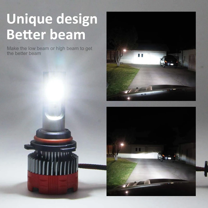 2X 9006 LED Faro Bombillas 6000K HB4 HI/Low Beam 55W 8000 Lúmenes Lámpara de Niebla Brillante fecha de NACIMIENTO Kit de 2 Lámparas de 360° de Rotación . ' - ' . 2