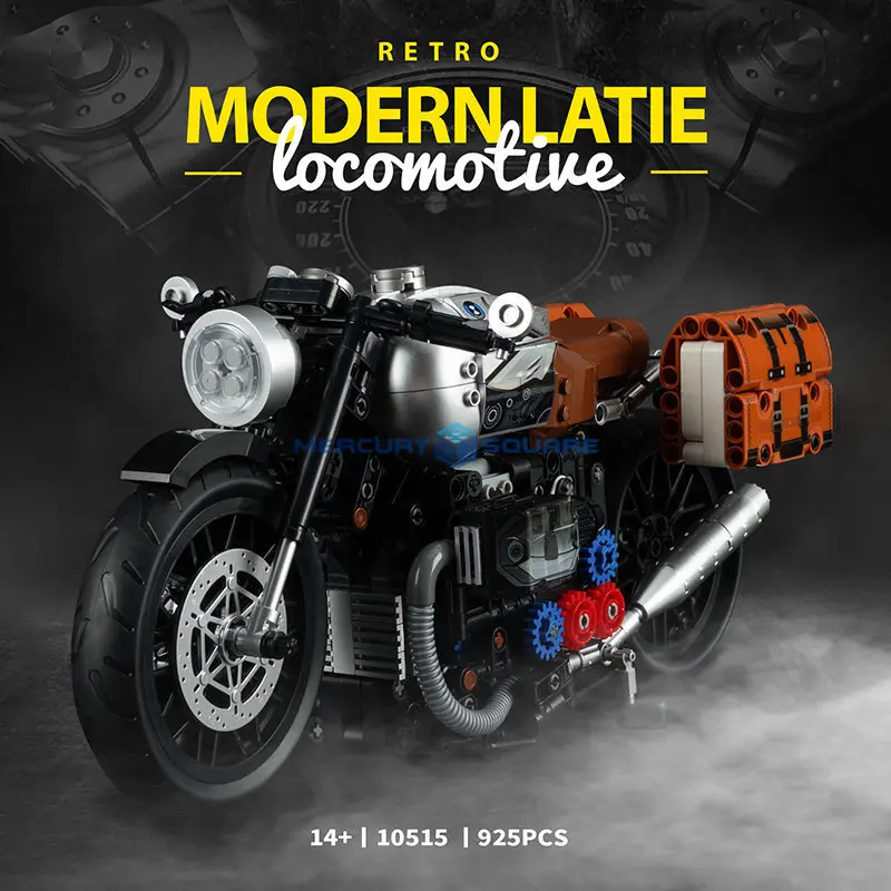Pesadas Locomotoras Retro Moderno Latie Motocicleta MOC 10515 Modelo de Ladrillos de Alta Tecnología de Vehículos de Bloques de Construcción de Ideas Kit de Juguete de Regalo de los Chicos . ' - ' . 1