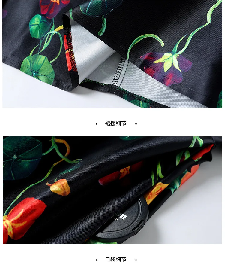 Pinkoz diseñador floral patrón impreso o-cuello del tanque sin mangas vestido midi de Una línea de fiesta de verano de la cena navideña elegante túnica jumer'boho . ' - ' . 5