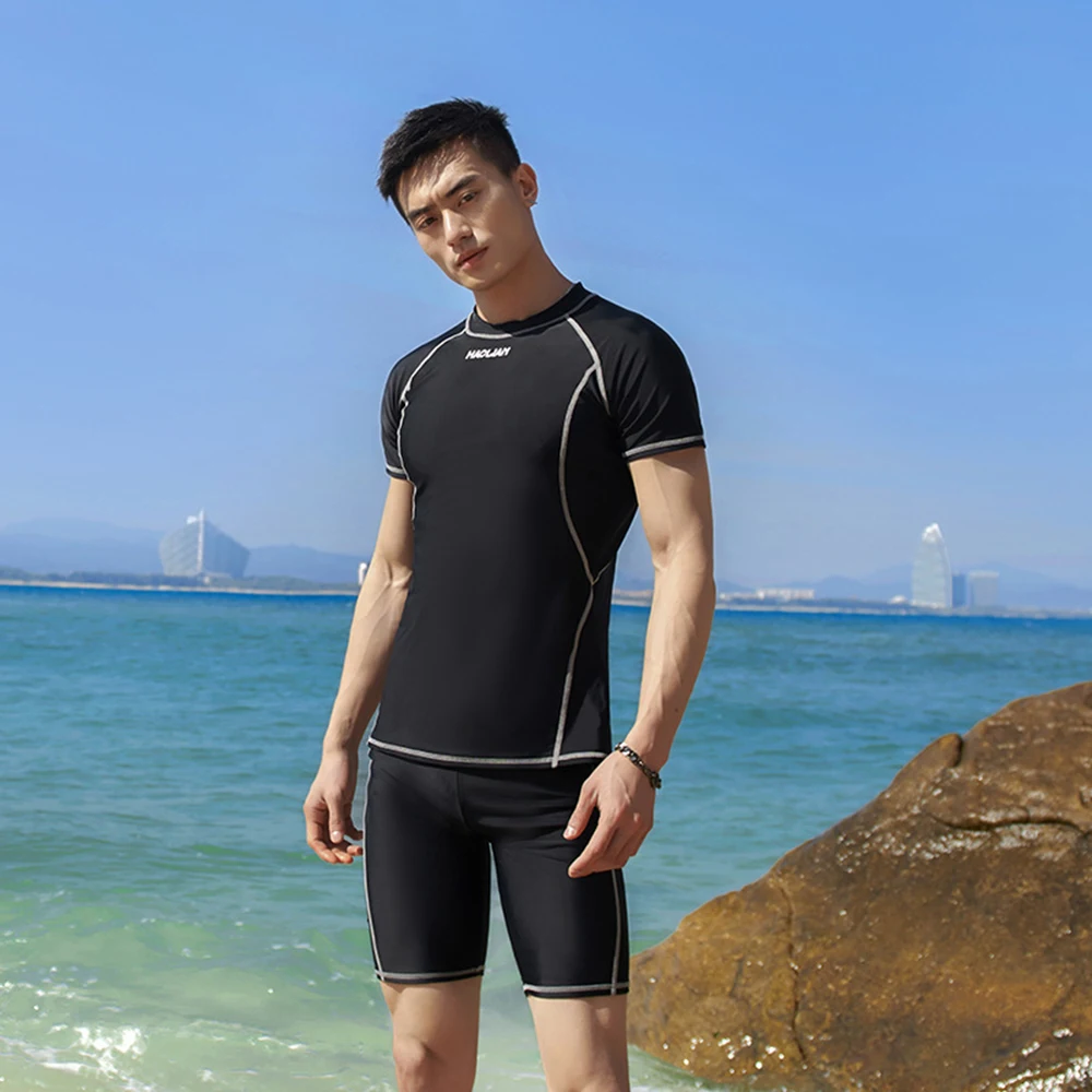 2023 Hombres de la Moda de Surf Traje de División de Secado Rápido protector solar de Manga Corta de Cinco Punto pantalones Cortos Traje de baño de Natación Surf Traje de L-5XL . ' - ' . 2
