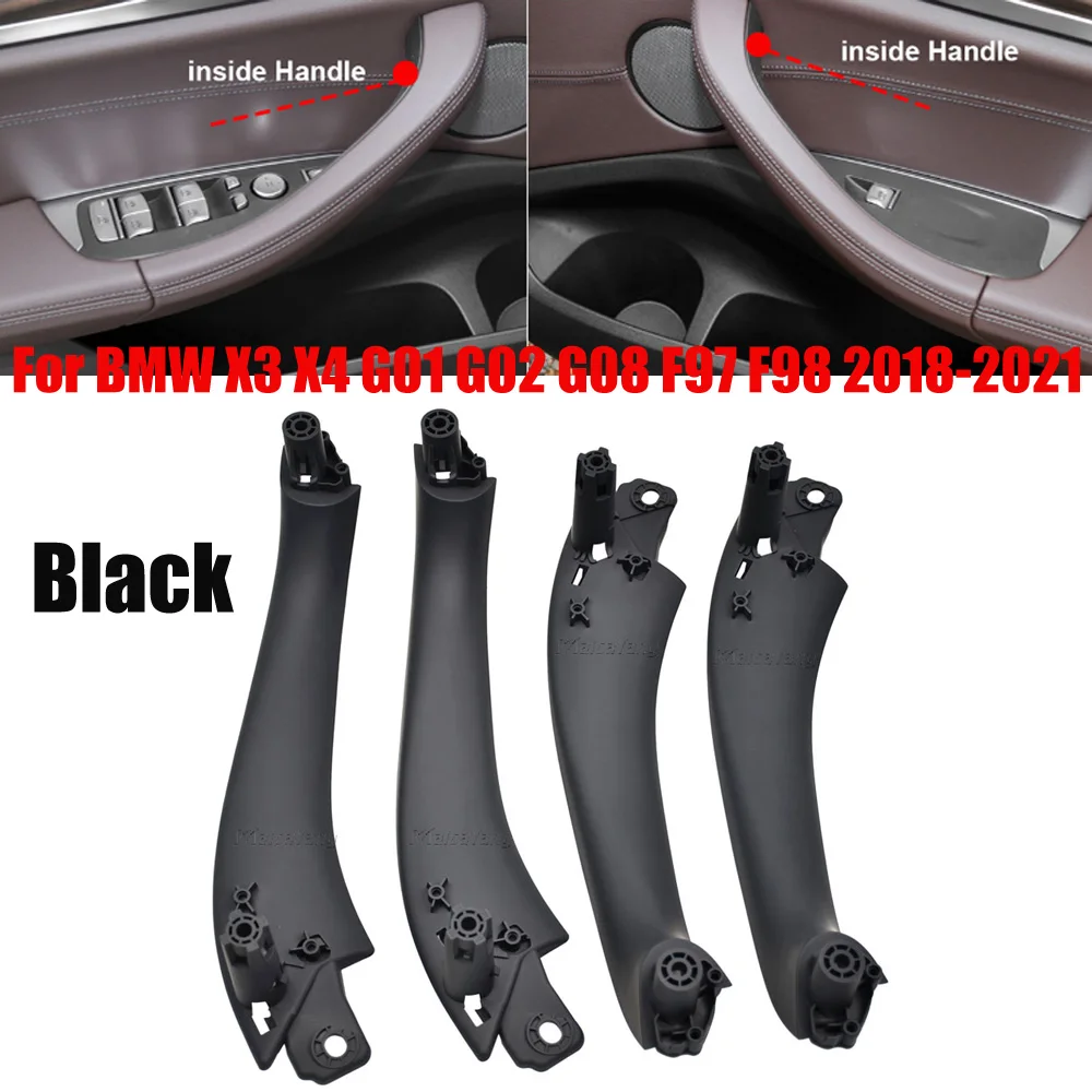 De Fibra de Carbono negro Guarnecido Interior del Coche Tire de la Manija Interior de la Puerta Izquierda/Derecha autopartes Para BMW X3 X4 G01 G02 G08 F97 F98 2018-2021 . ' - ' . 1