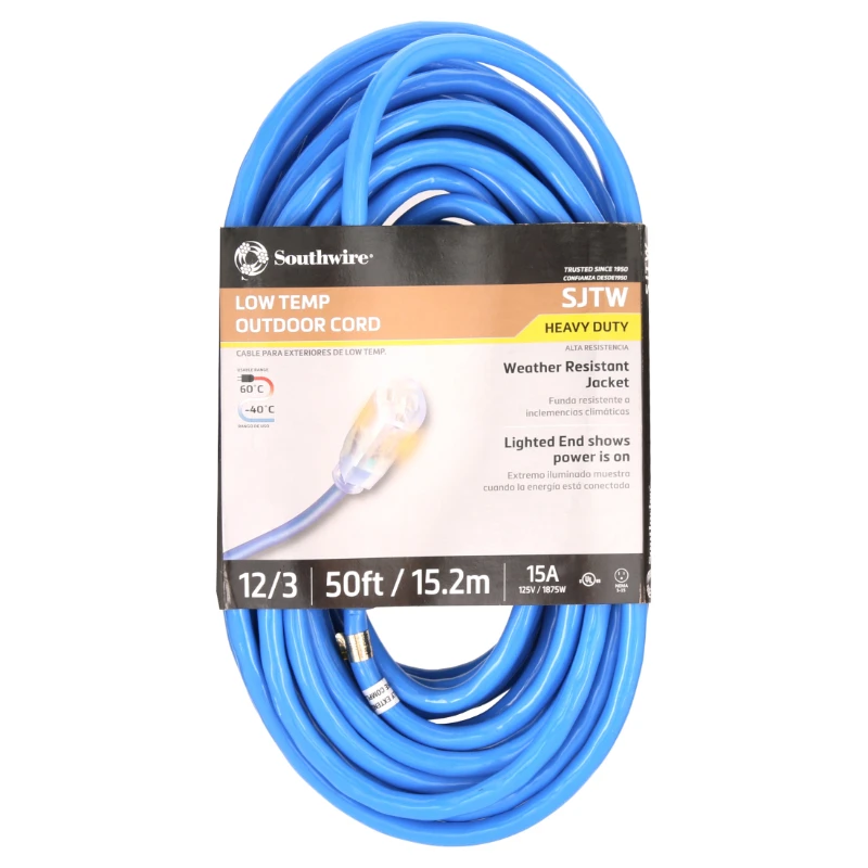 02568 12/3 50' Azul Frío Cable de Extensión de Iptv suscripción Ventilador portatil recargable para el cuerpo Adaptadores para . ' - ' . 4