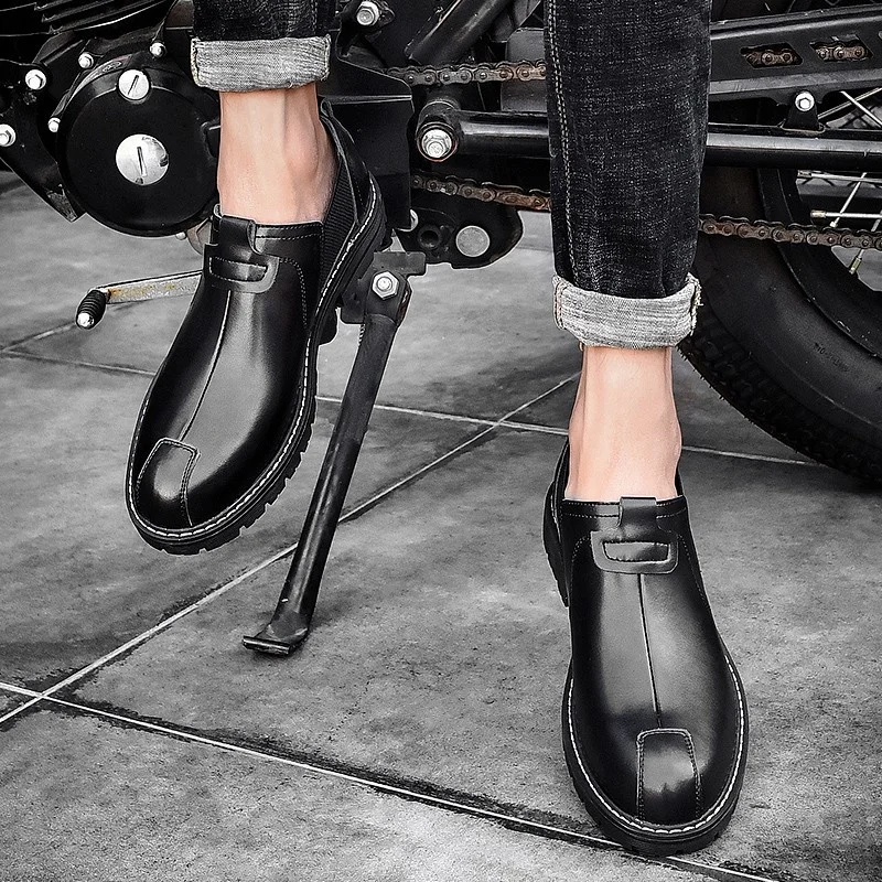 Nuevos Hombres de la Moda Casual Zapatos de Alta Calidad de Cuero Genuino Zapatos de los Hombres Impermeables de los Hombres Mocasines al aire libre Motocicleta Zapatos de Trabajo . ' - ' . 2