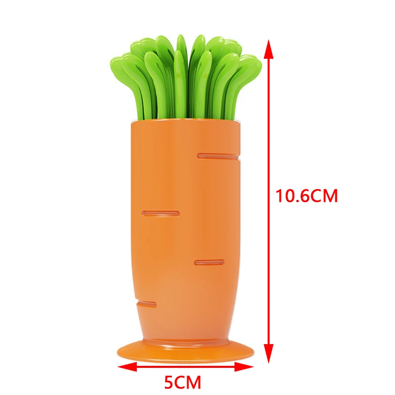 30pcs/Set Verde Zanahoria Fruta Tenedor Mini Niños Postre Bento Sándwich Almuerzos Parte de la Decoración . ' - ' . 1