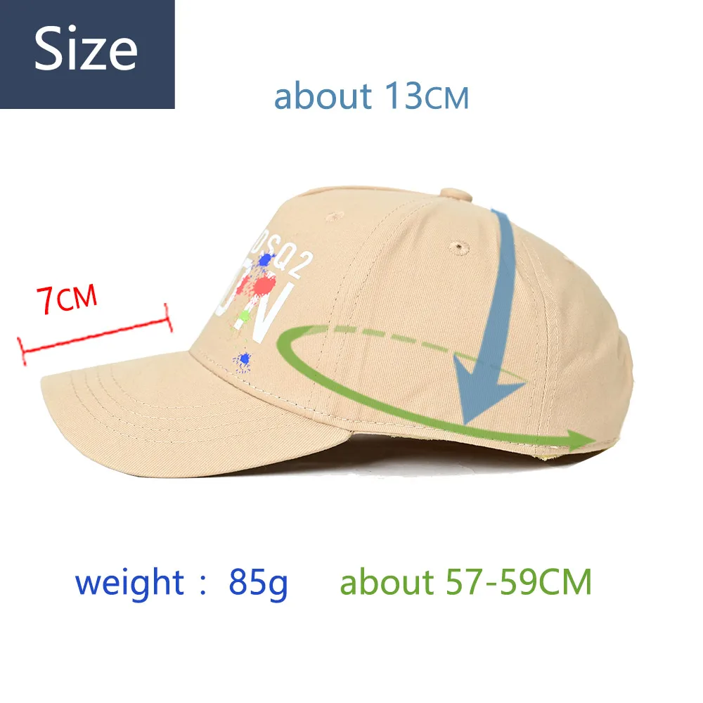 ICONO de diseño a estrenar de verano los hombres gorra de béisbol de la carta de calidad SUPERIOR de las mujeres sombrero de 100% algodón unisex carta dsq2 gorra de béisbol para los hombres . ' - ' . 2