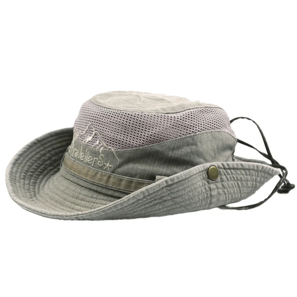 Los hombres Gorras de Algodón de Verano de la Visera del Sombrero de Malla Transpirable Cubo de Sombreros de Pescador Sombrero de Escalada al aire libre de la Cabina del Papá de la Playa de Cap Chapeus . ' - ' . 3
