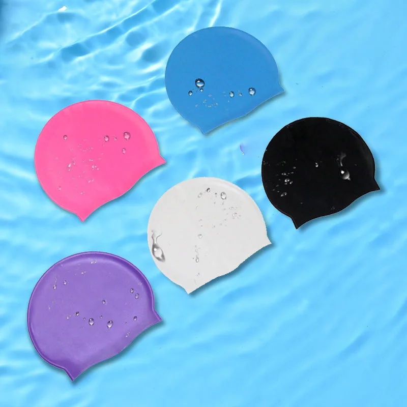 Gorro de baño de silicona Impermeable Nadar Sombrero de Pelo Largo la Protección de Natación de la Piscina de Natación Cubierta de tapas para los Hombres Adultos Mujeres . ' - ' . 2