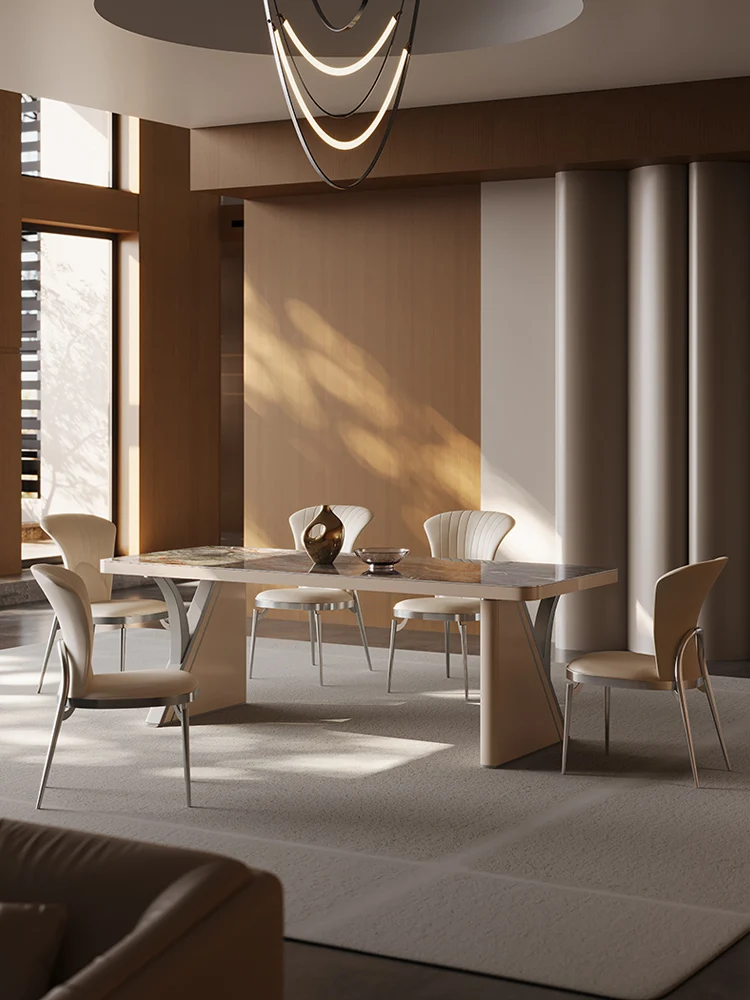 Italiano luz de lujo de la roca de la junta de mesa de comedor, moderna y sencilla sala de estar, de alta gama mesa de comedor rectangular . ' - ' . 1