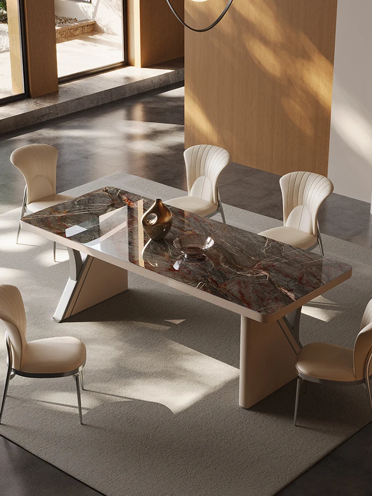 Italiano luz de lujo de la roca de la junta de mesa de comedor, moderna y sencilla sala de estar, de alta gama mesa de comedor rectangular . ' - ' . 3