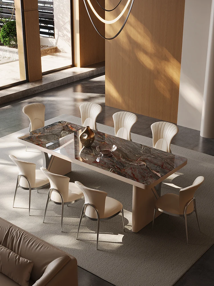 Italiano luz de lujo de la roca de la junta de mesa de comedor, moderna y sencilla sala de estar, de alta gama mesa de comedor rectangular . ' - ' . 4