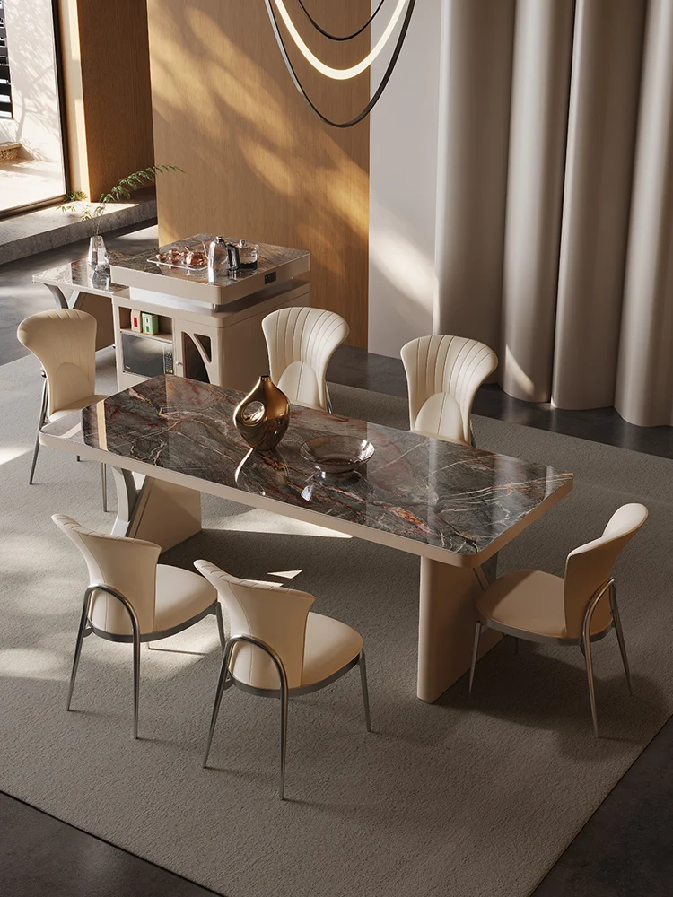 Italiano luz de lujo de la roca de la junta de mesa de comedor, moderna y sencilla sala de estar, de alta gama mesa de comedor rectangular . ' - ' . 5