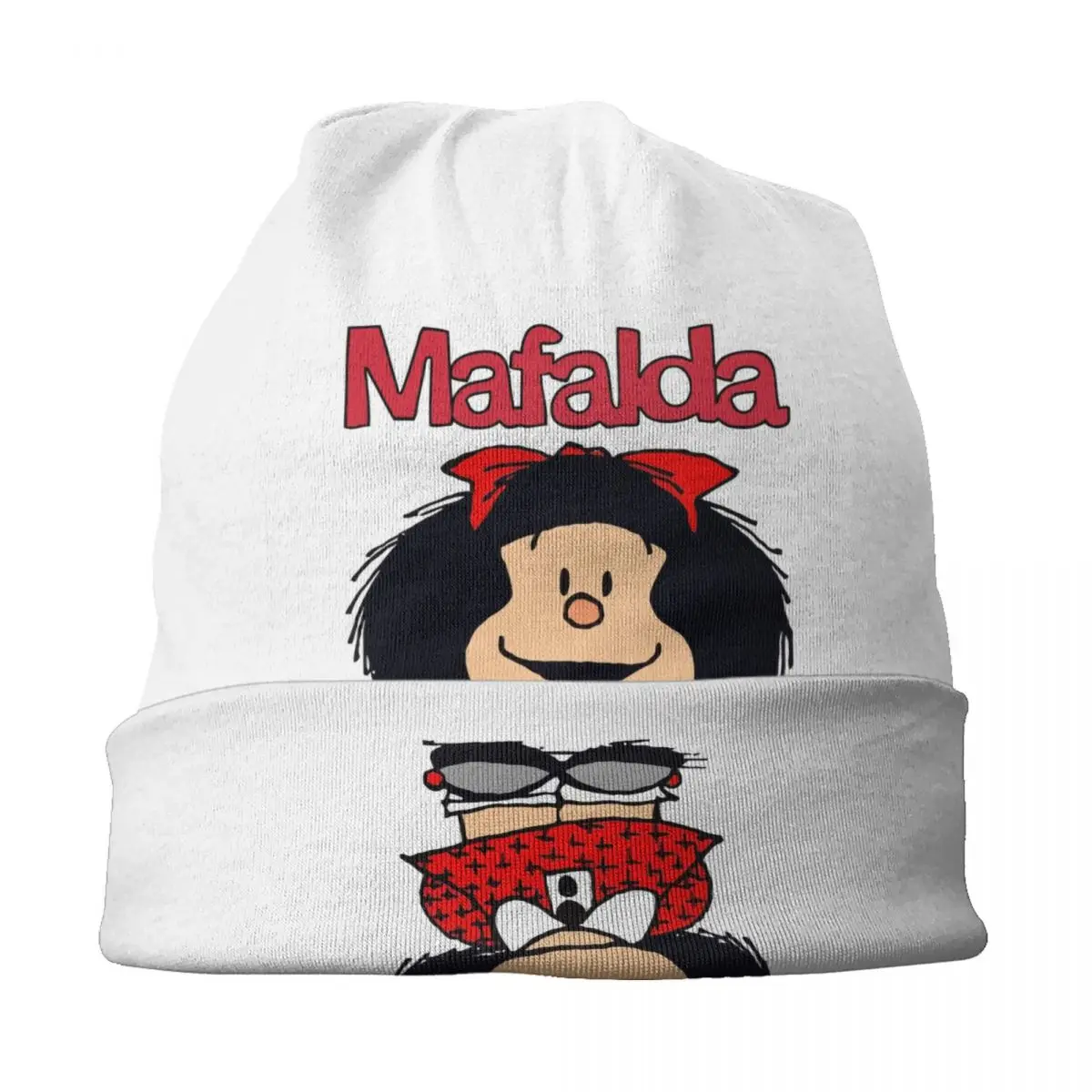 Lindo Mafalda Skullies Gorras Gorras De Los Hombres De Las Mujeres La Tendencia De Invierno Cálido Sombrero De Los Adultos Argentino De La Historieta De Quino Comics Bonnet Sombreros . ' - ' . 2