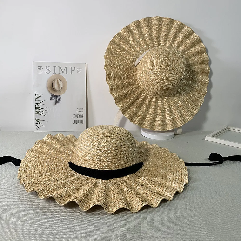 202308-chui dropshipping modelo del verano mostrar sector de la moda de viento visera de paja natural de ocio, vacaciones de sol de dama tapa de las mujeres sombrero . ' - ' . 1