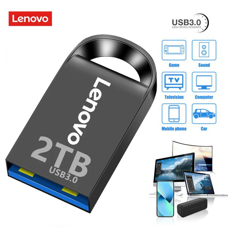LENOVO U Disco USB 3.1 SSD U Unidad de memoria Flash Pen Drive de Metal de Alta Velocidad Portátil de 1 tb, 2 TB Para el ordenador Portátil ordenador IMAC de 64GB 128GB 256GB 512 GB . ' - ' . 0