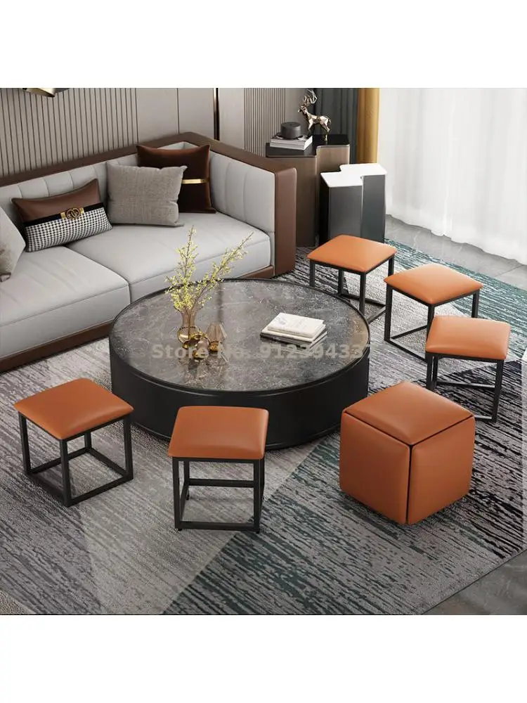 Creativo mesa de café heces combinación multifuncional silla de comedor se pueden apilar para ahorrar espacio sofá taburete bajo sala de estar . ' - ' . 1