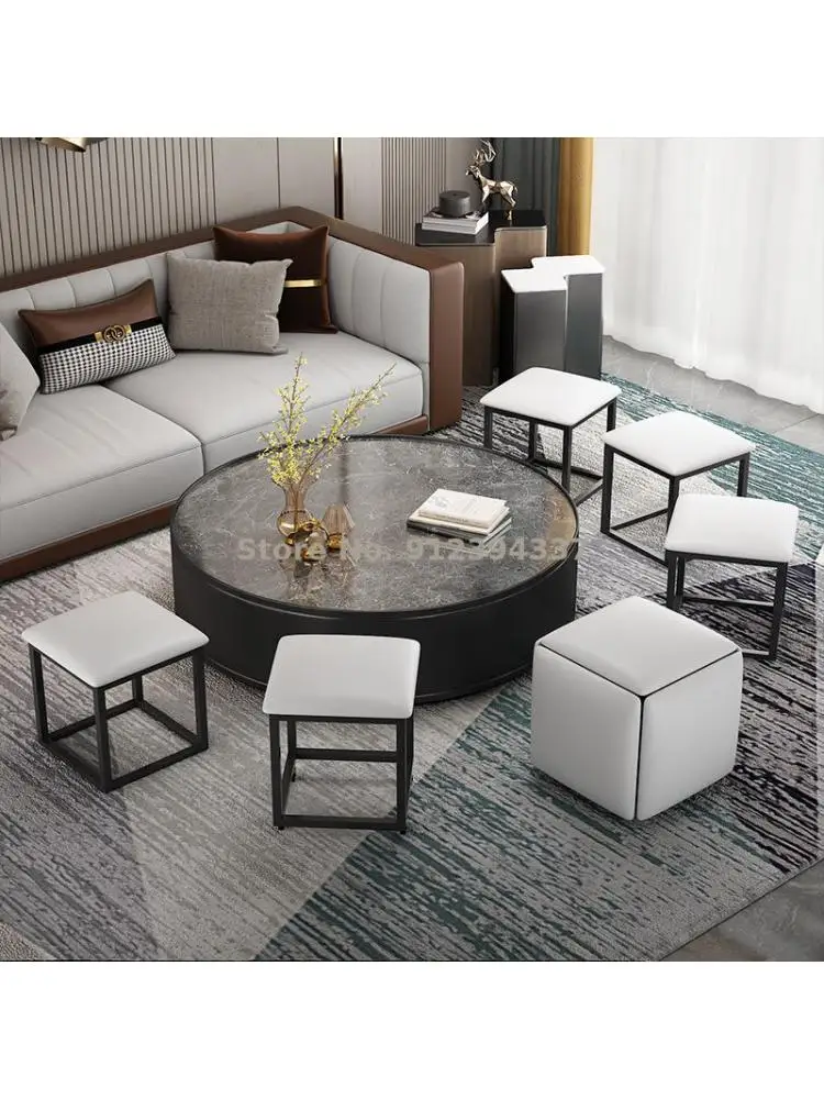 Creativo mesa de café heces combinación multifuncional silla de comedor se pueden apilar para ahorrar espacio sofá taburete bajo sala de estar . ' - ' . 2
