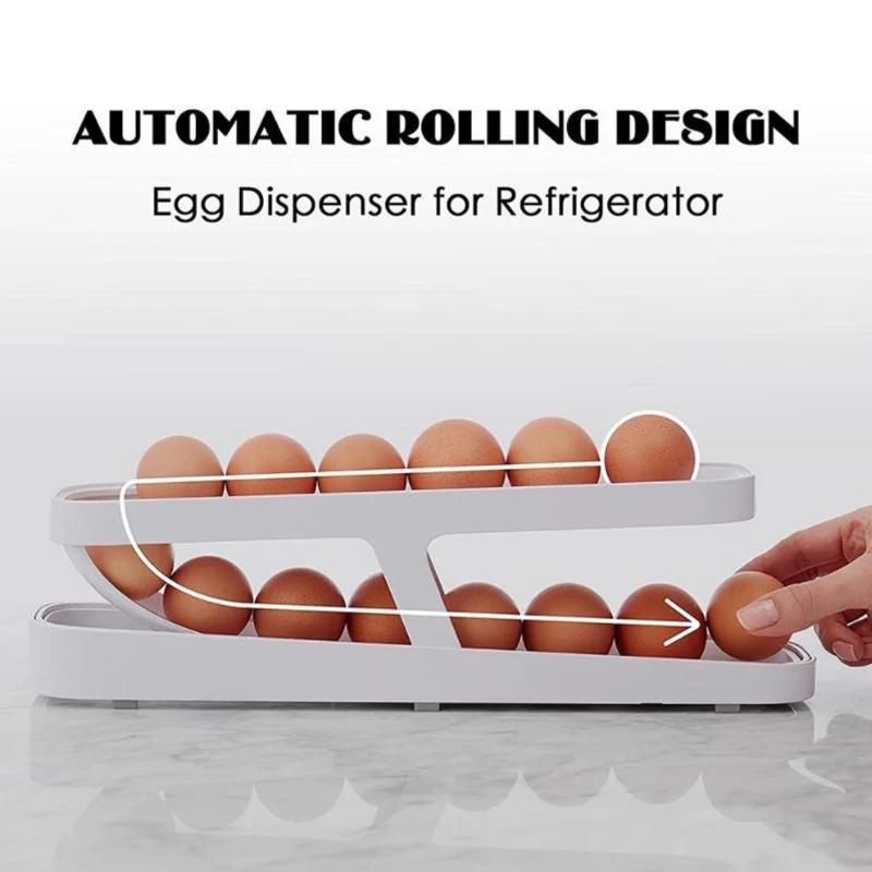 1 Pc Refrigerador Huevo Rodillo De Huevo Organizador De Huevo Contenedor De Almacenamiento De La Casa De La Cocina De Huevo Dispensador De . ' - ' . 5