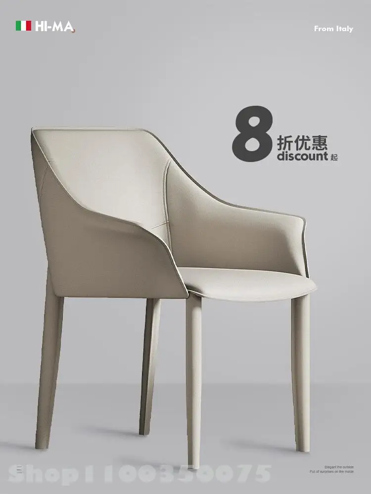 Luz de lujo diseñador senior silla de comedor 2021 nueva italiano minimalista de alta gama para el hogar respaldo de silla de comedor silla de maquillaje . ' - ' . 1