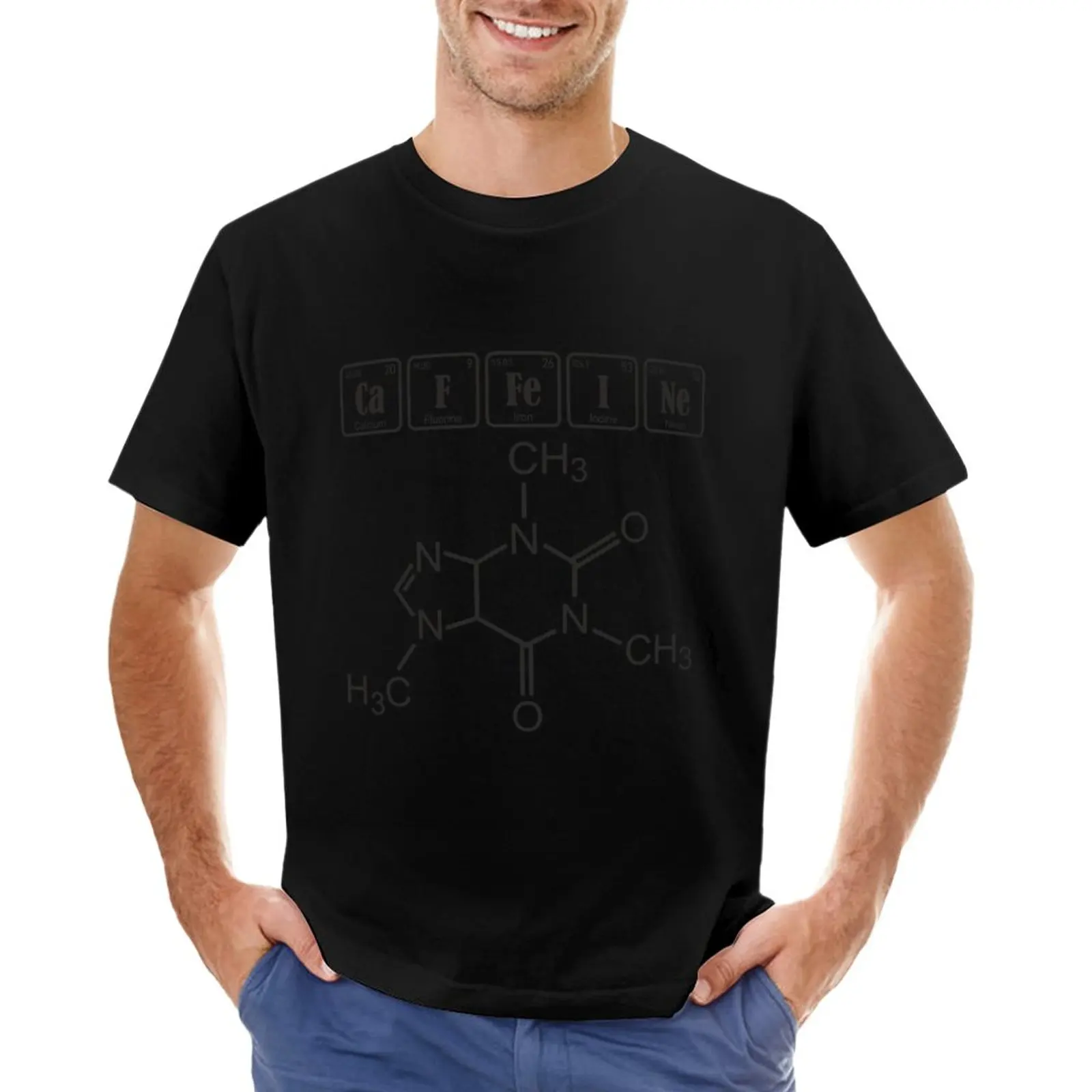 Molécula de la cafeína del Café Amante de la Camiseta Blusa kawaii ropa gráfico camisetas camisetas para los hombres de algodón . ' - ' . 0