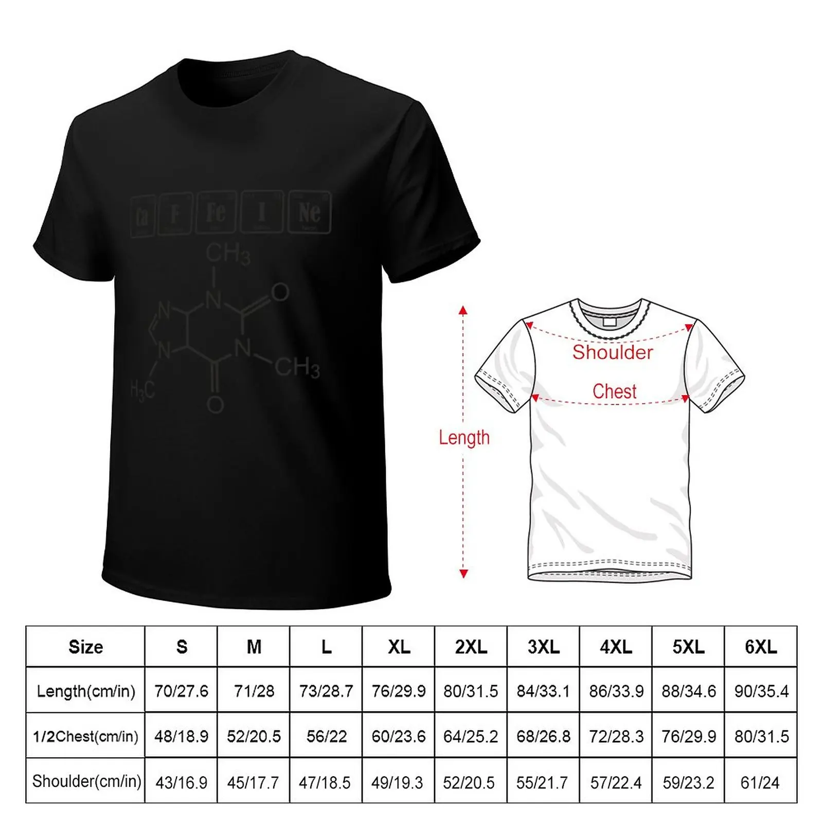 Molécula de la cafeína del Café Amante de la Camiseta Blusa kawaii ropa gráfico camisetas camisetas para los hombres de algodón . ' - ' . 1
