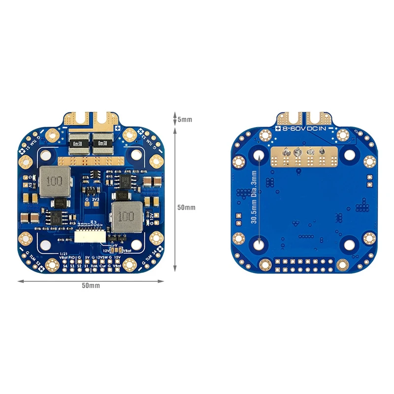Placa de Distribución de alimentación de AP de 5V y Aplicaciones Integradas En 184A Sensor de Corriente Azul de la PC+de Metal Para Matek Mateksys FCHUB-12S V2 Hub . ' - ' . 5