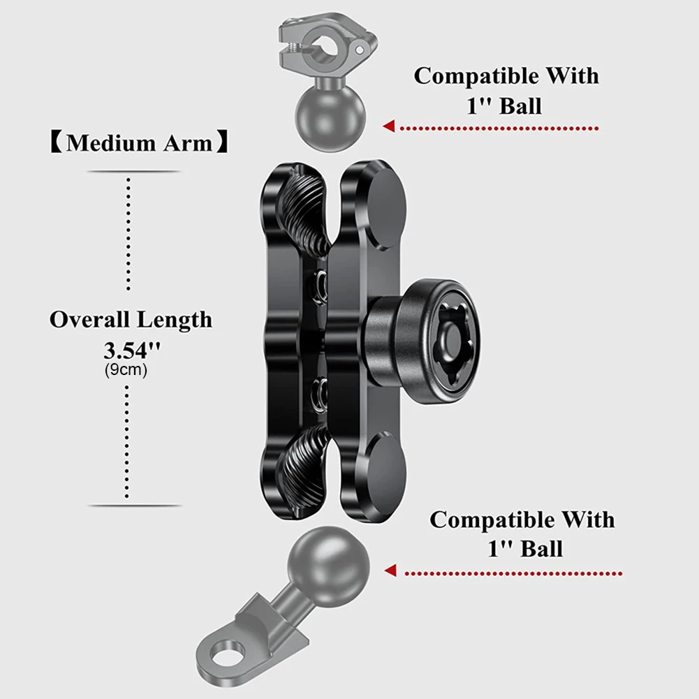 Anti-Robo de la Motocicleta de la Extensión del Brazo de la Aleación de Aluminio Titular de Montaje de la Abrazadera de 25 mm de la Cabeza de Bola de la Bici del Teléfono del Soporte de Aumento de Altura de la Varilla . ' - ' . 5