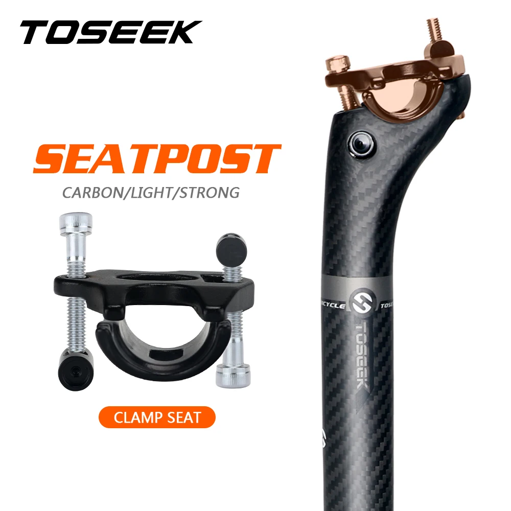 TOSEEK Tija de sillín de Carbono 3K Tejido Mate de Desplazamiento del Asiento de 20mm 27.2/30.8/31.6 Mtb Tija Telescópica Gotero Post . ' - ' . 2
