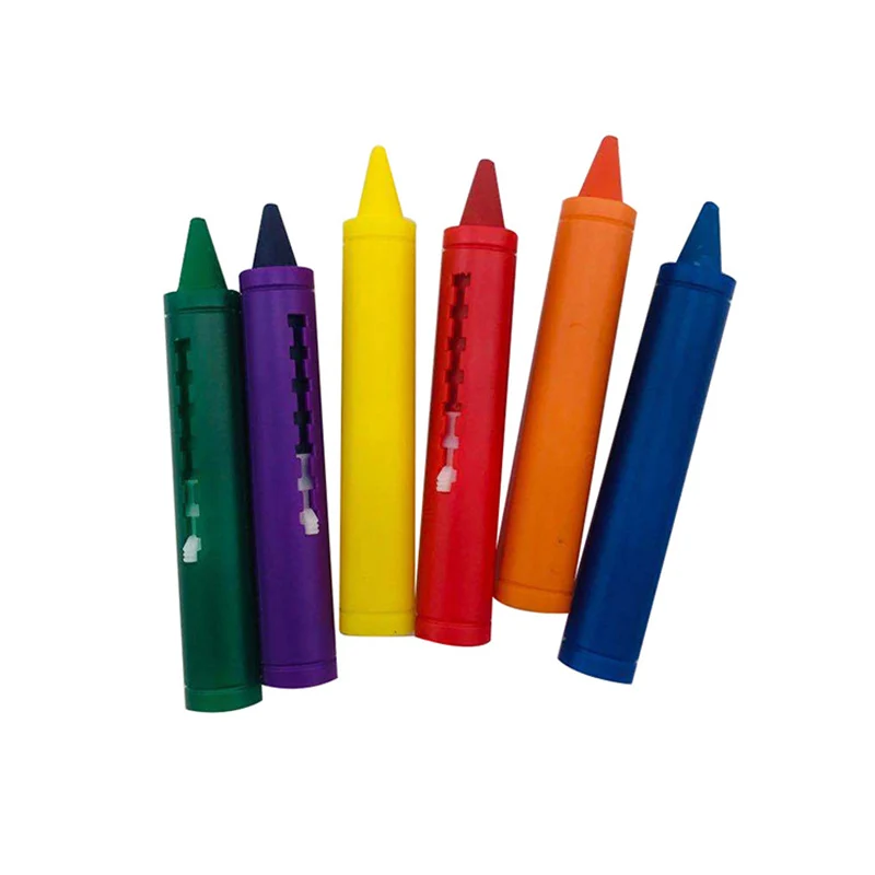 6 Colores Borrable Niños Crayones Crayola a Base de Agua de Baño Push Crayones Arte Suministros Papelería Regalo . ' - ' . 3