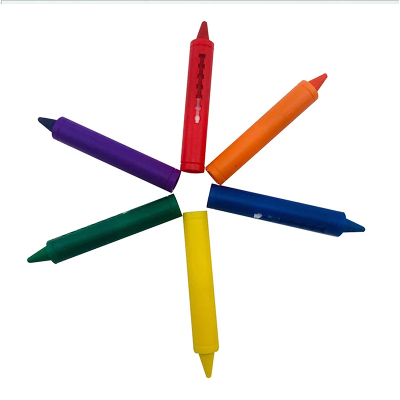 6 Colores Borrable Niños Crayones Crayola a Base de Agua de Baño Push Crayones Arte Suministros Papelería Regalo . ' - ' . 4
