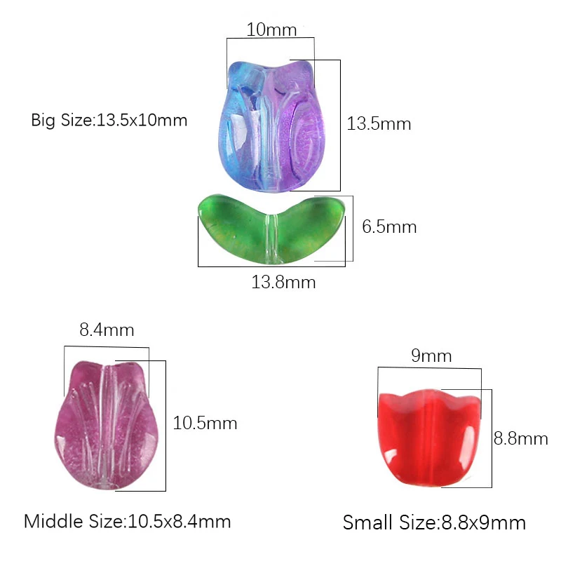 30pcs de Vidrio de colores de la Flor de Perlas de Cristal de Perlas de Vidrio para la Fabricación de Joyas de Horquilla hecha a Mano DIY Pulsera de descriptor de acceso . ' - ' . 5