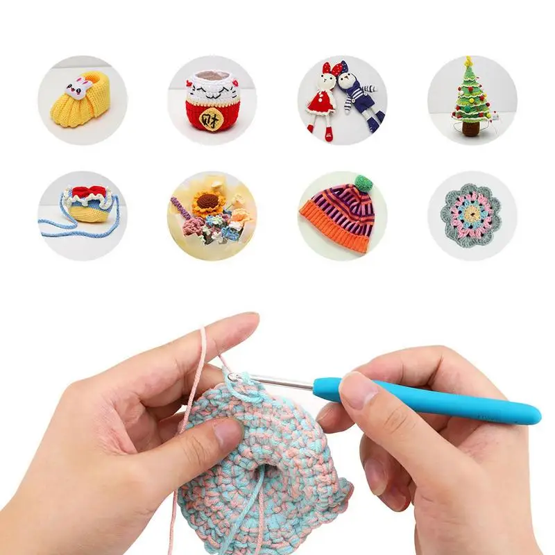 Los Ganchos de Crochet Kit de Hilo Ganchos de Crochet Conjunto Ergonómico Crochet Suministros Portátil Aguja de Crochet DIY Hilo de Tejer Herramienta Para los Principiantes . ' - ' . 1