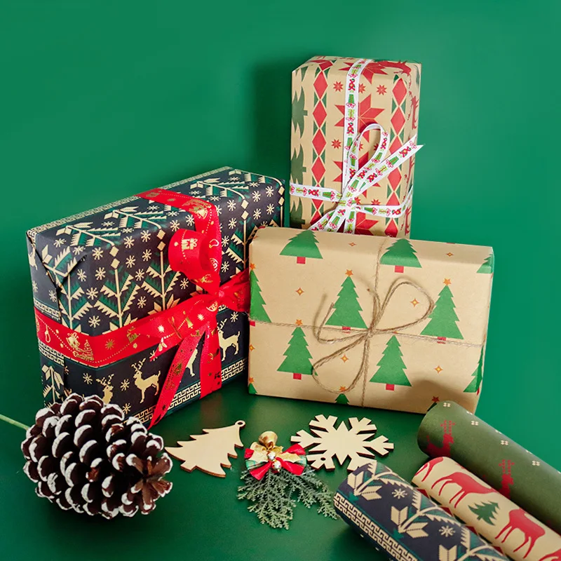 6 artículos de Navidad Papel de Regalo Árbol de Navidad Copo de nieve de Navidad Decoraciones para el Hogar Navidad y Año Nuevo DIY Manualidades de Papel . ' - ' . 3
