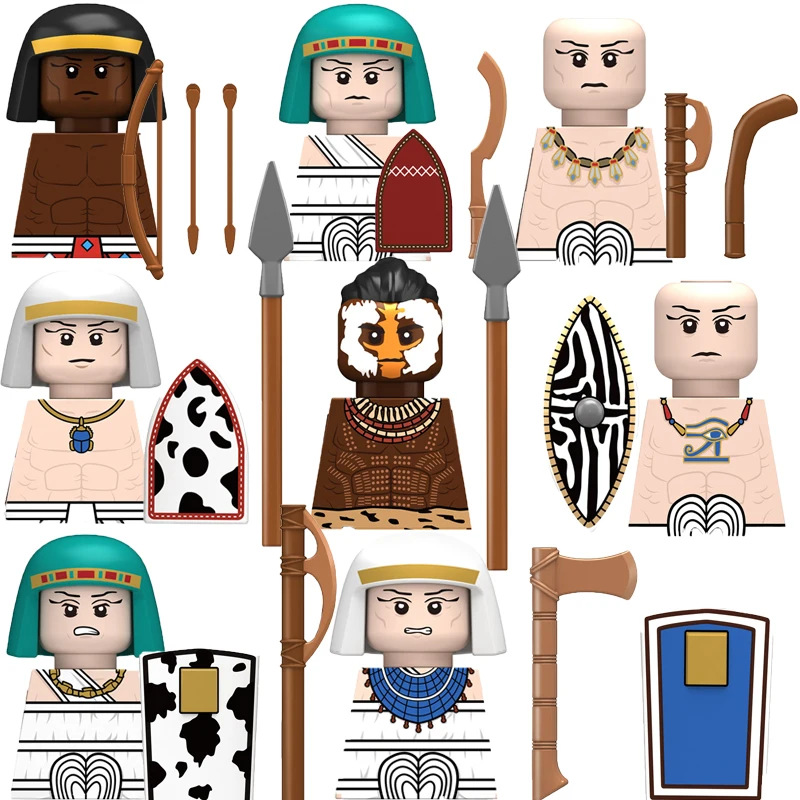 MOC Militar Medieval Egipto Figuras de soldados Bloques de Construcción del Castillo de la Guardia Imperial de Infantería Guerrero de la Tribu de Armas Ladrillos de Juguete de Regalo . ' - ' . 0