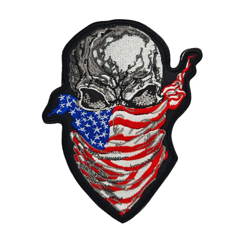 American Implacable Cráneo de la Insignia de la Bandera de estados UNIDOS de Bordado cierre de Gancho y Bucle de Parches Militares Esqueleto sombrero de Paño Mochila Pegatinas Apliques . ' - ' . 5