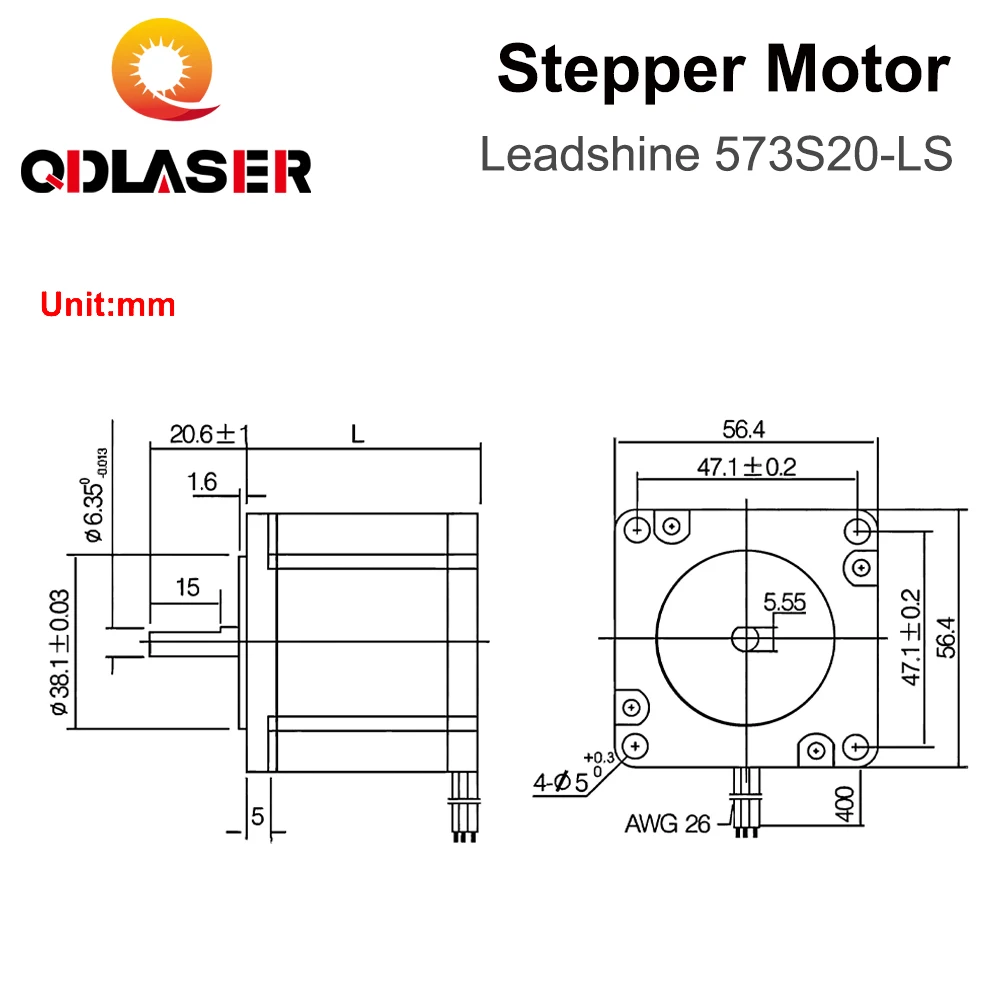 QDLASER Leadshine 3 fases Motor paso a Paso 573S20-LS . ' - ' . 4
