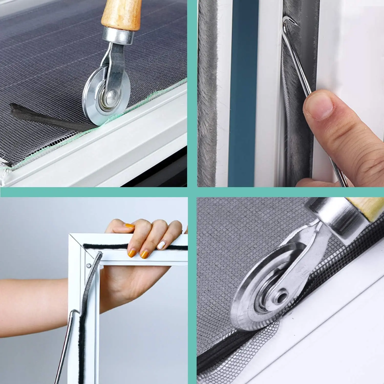 La instalación de la pantalla de herramientas de metal / nylon pantalla de la puerta y de la ventana de instalación de manivela de mano spline rodillo de hogar herramientas . ' - ' . 4