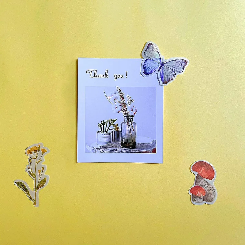 180PCS Multi-Color Vintage de Flores y Plantas de Setas Mariposas de Colección de Washi Pegatinas para la Decoración de los Planificadores de Álbum de recortes . ' - ' . 5